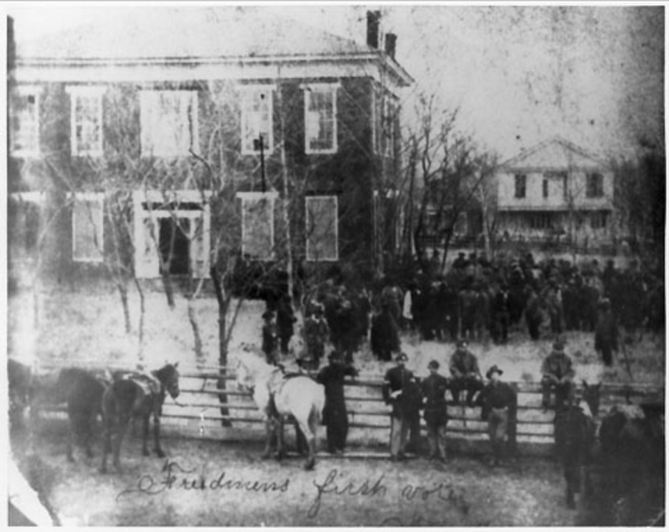 Image depicting Freedmen's First Vote in Palestine, Texas.